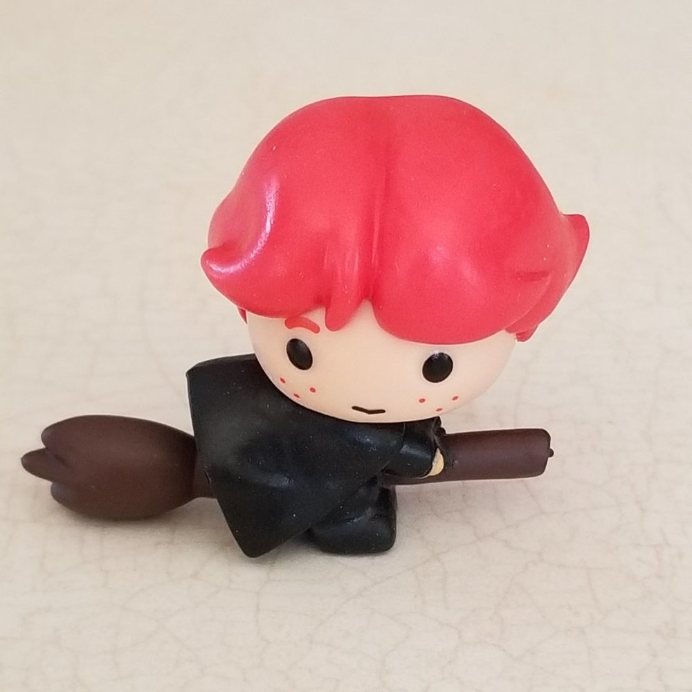 Harry Potter Ron On His Broom Cake Topper Play Figure 1.5" Chibi